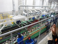 缶の選別の見学